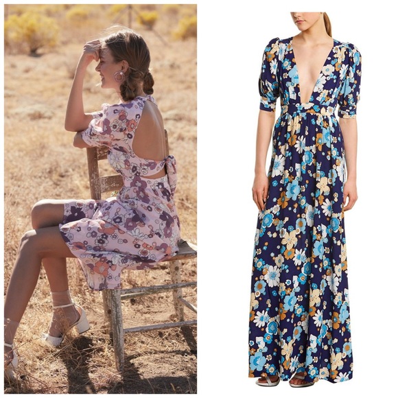 For Love And Lemons Dresses & Skirts - For Love & Lemons Magnolia Midnight Blossom Maxi